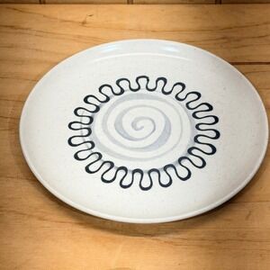 Metlox Poppytrail Salad Plate 8" Speckled Stoneware Black Scroll Spiral Cali